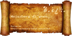 Weiszberg Ágnes névjegykártya